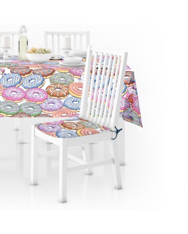 Cuscini per sedie da cucina grafica Ciambelle colorate - kit Cuscini Coprisedia  da cucina modello cuscino Quadrato Set cuscini Set da 4pz