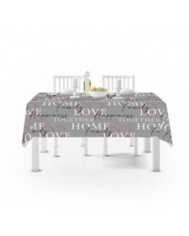 Tovaglia da cucina fantasia stile shabby con scritte love home - copritavolo coordinato arredo cucina