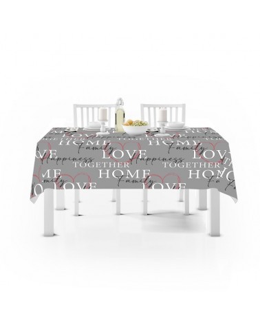 Tovaglia da cucina fantasia stile shabby con scritte love home - copritavolo coordinato arredo cucina